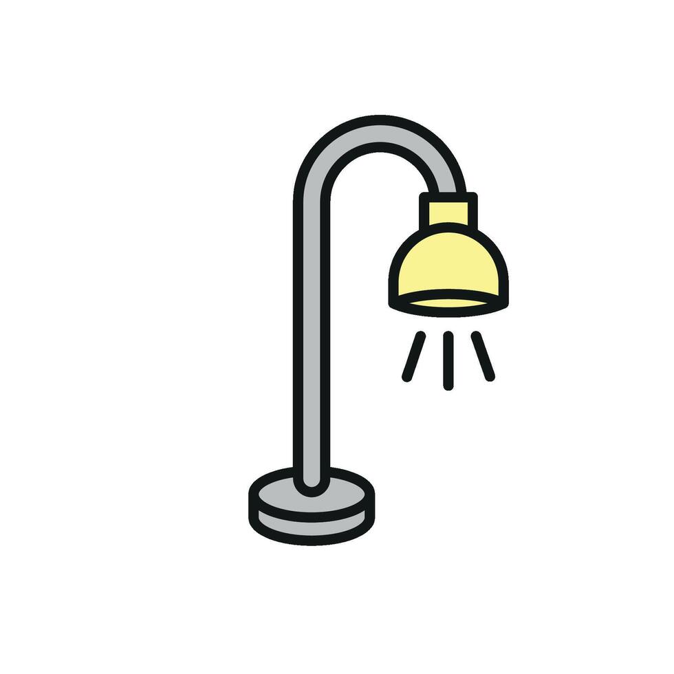 This floor lamp icon harmoniously combines basic design principles with contemporary visual trends vector