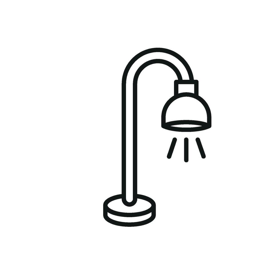 A floor lamp icon offers a simple and sleek visual design ideal for modern graphic representations vector