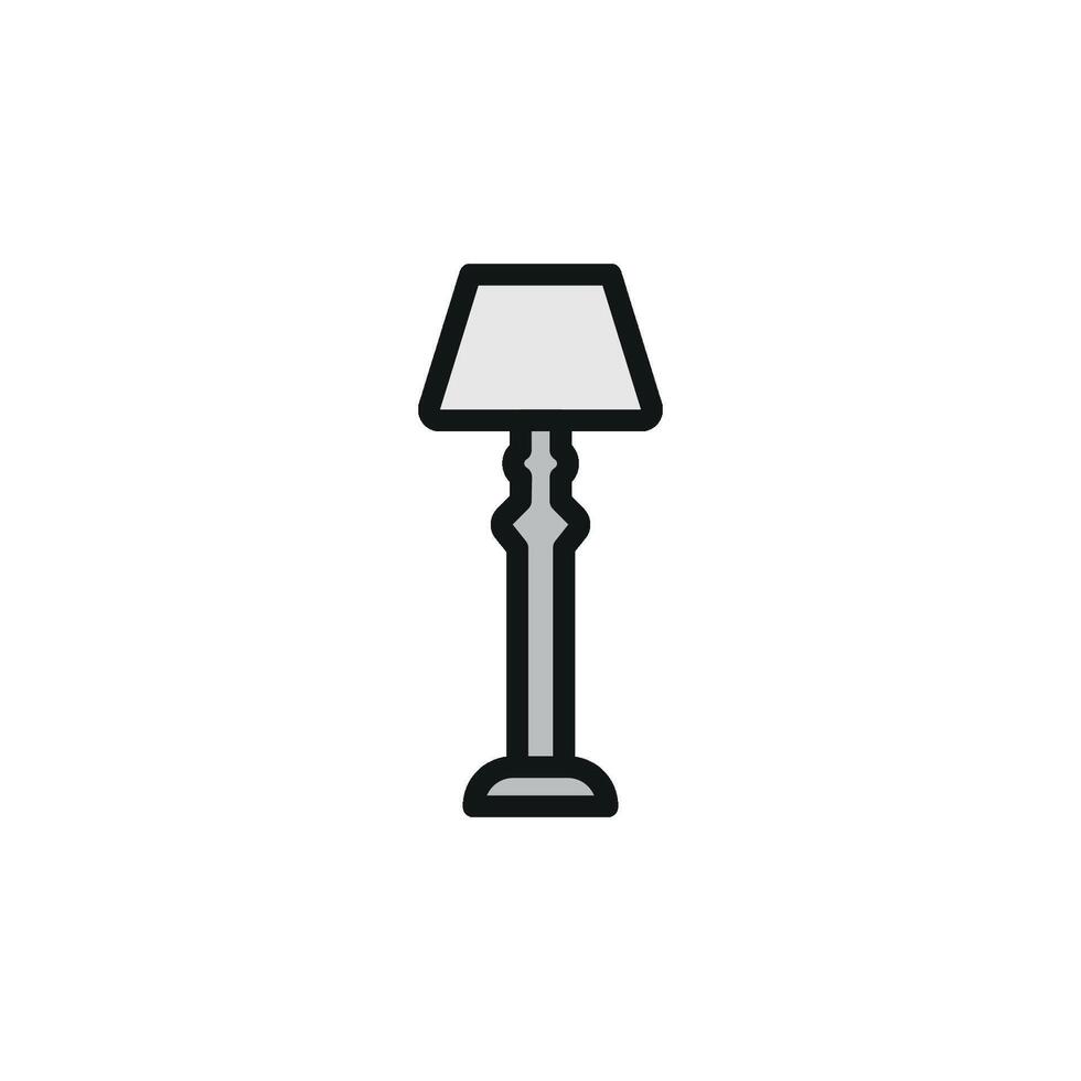 A floor lamp icon reveals clean and functional design aesthetics inspired by contemporary minimalism vector