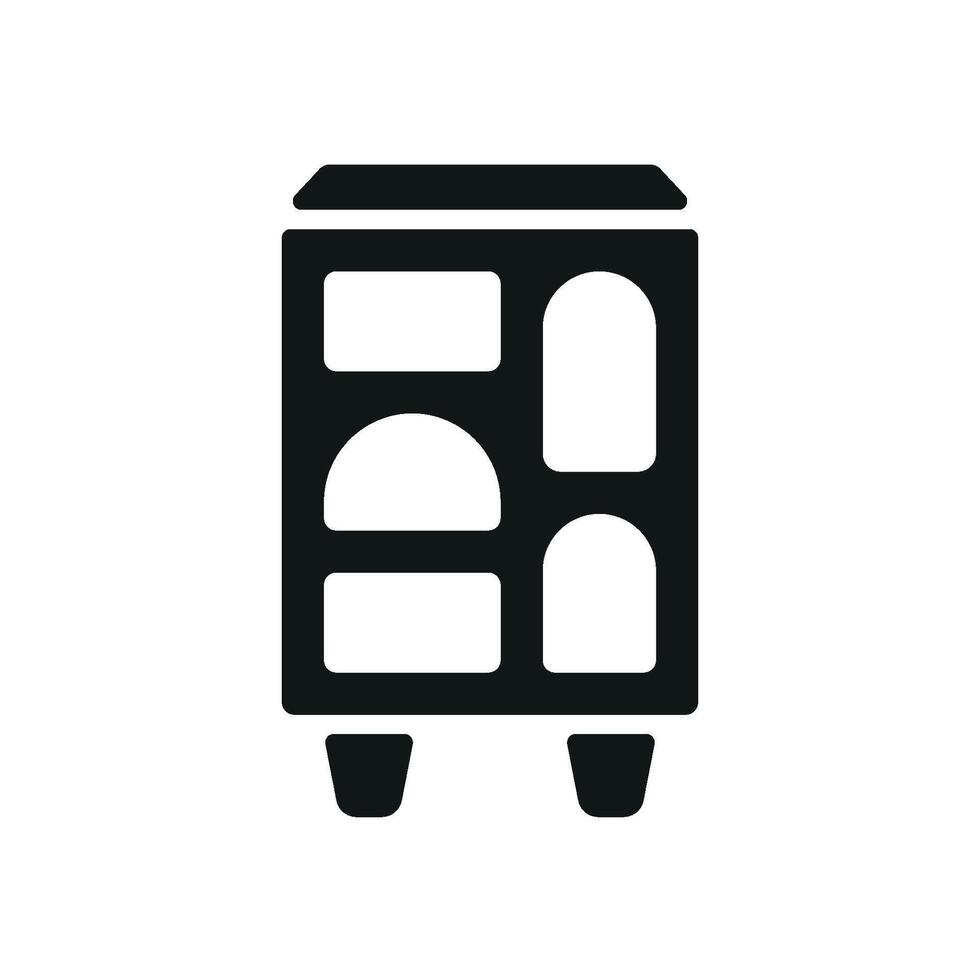 Simple graphic concept illustrating a modern storage rack icon design vector