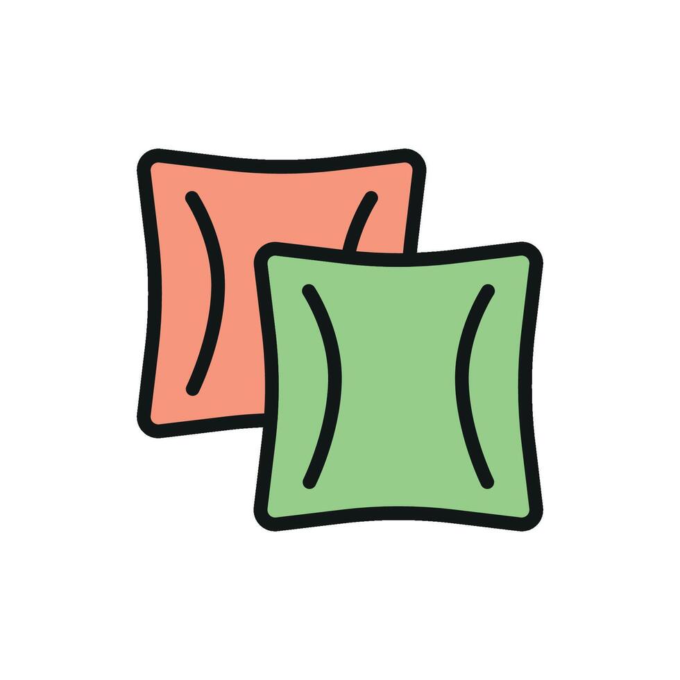 Throw pillow icon with a simple and modern design concept vector