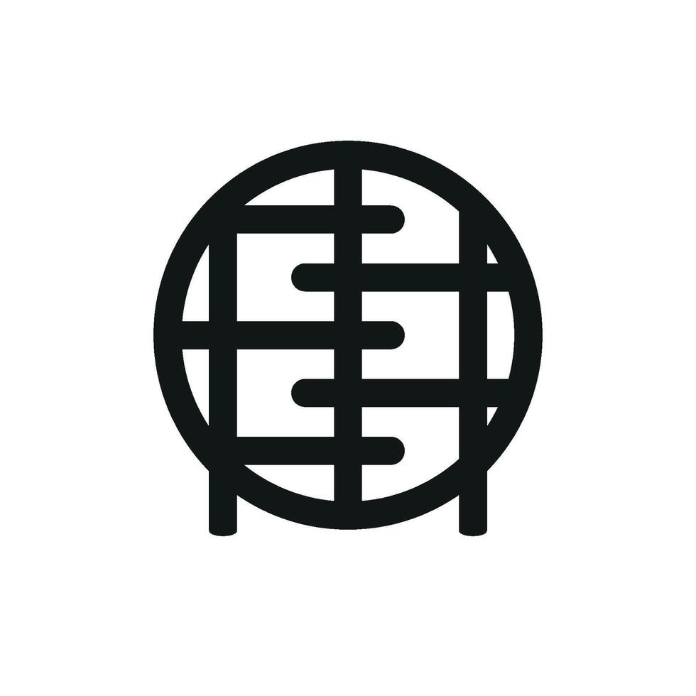 Sleek modern storage rack icon design in a conceptual graphic vector
