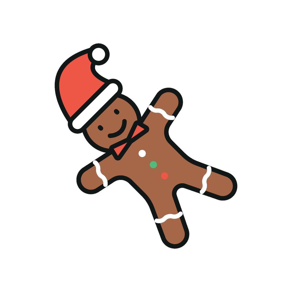 A simple gingerbread graphic emphasizes its classic shape and cheerful accents with refined layouts and a modern approach to holiday-themed visuals vector