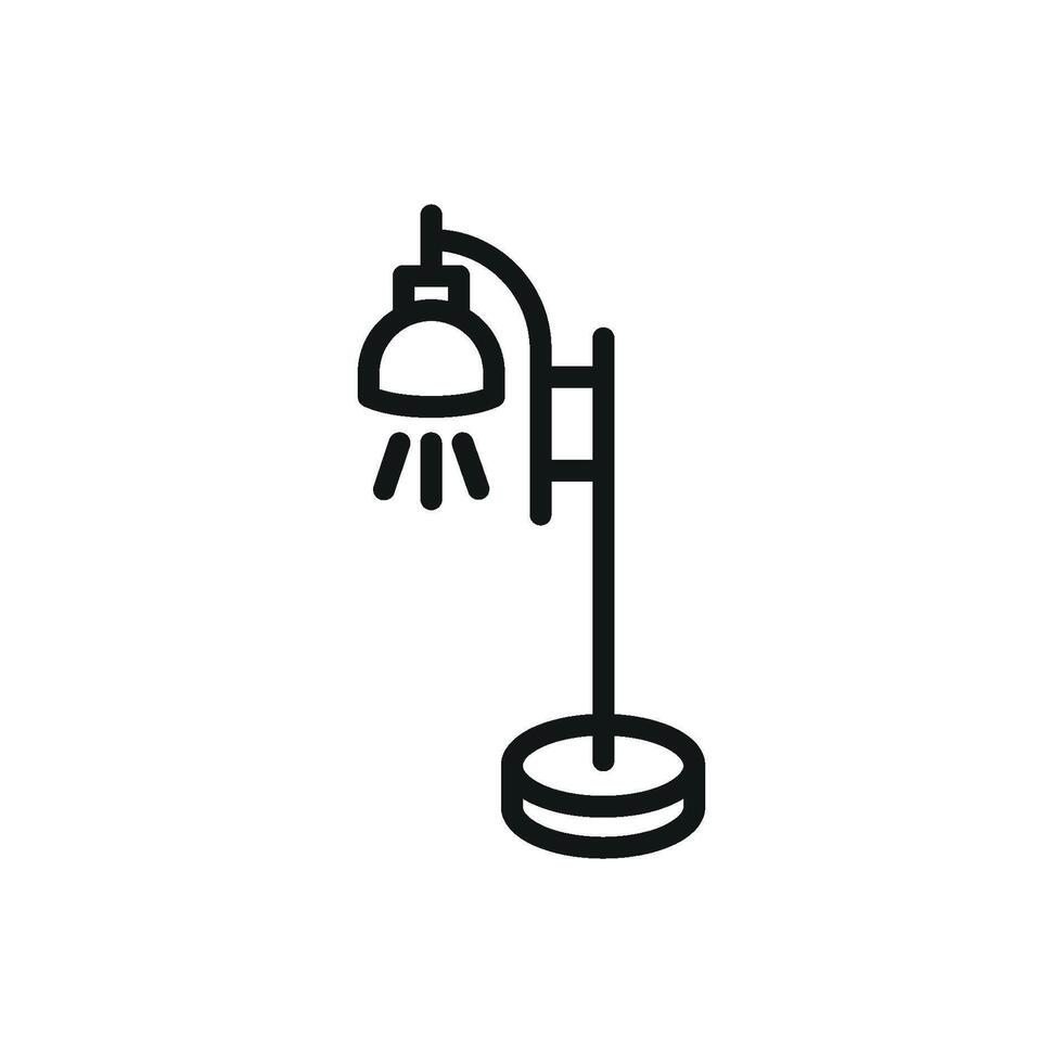 A floor lamp icon features streamlined graphic elements balancing modernity and basic design principles vector