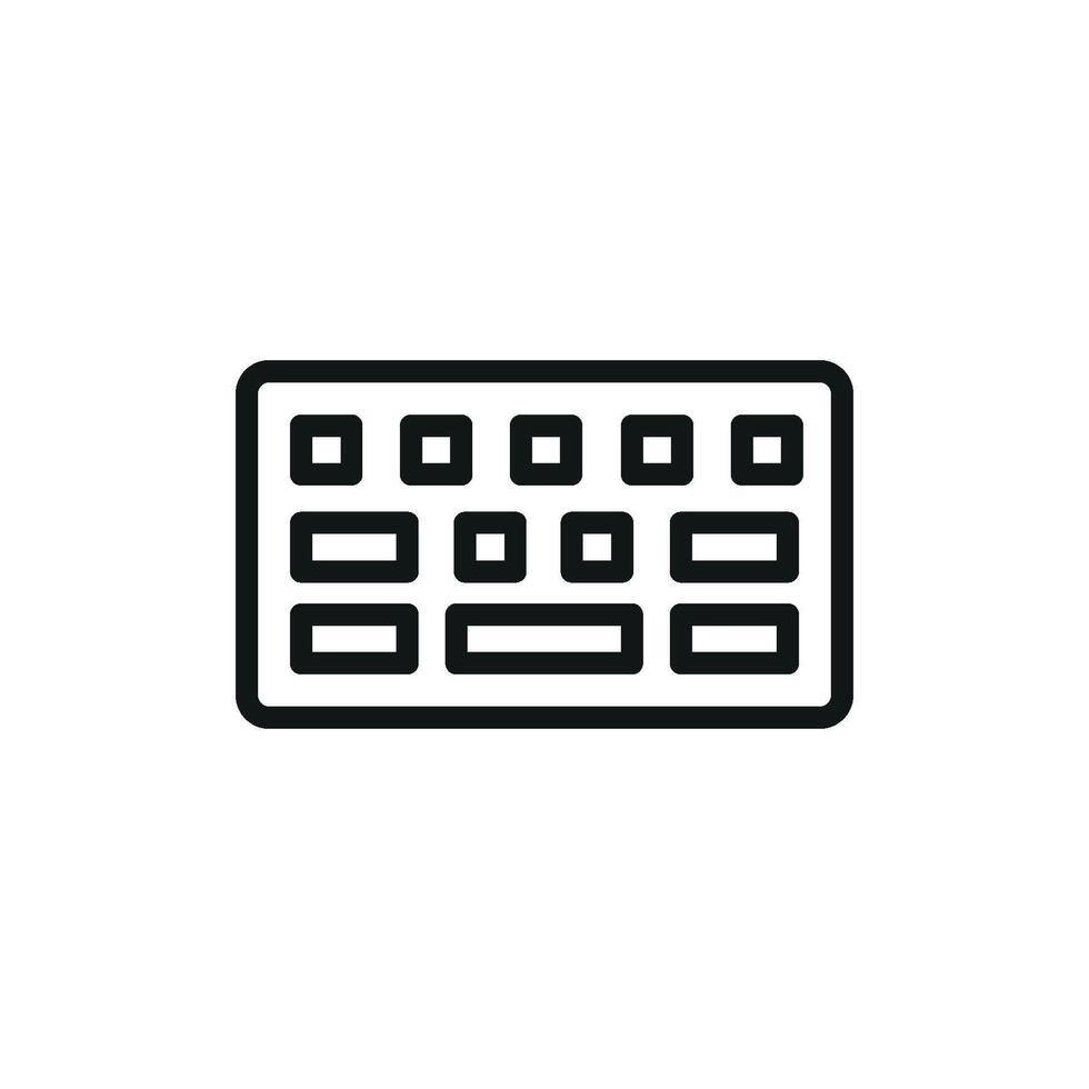The design of the keyboard stationery icon reflects a sleek and minimalist style emphasizing practicality and modernity vector
