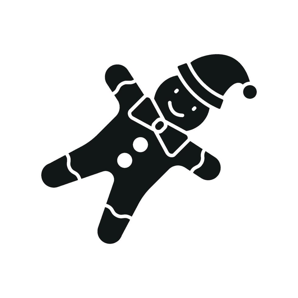 A minimalist gingerbread design highlights its cheerful decorations and unique form with sharp edges subtle gradients and refined modern styling vector