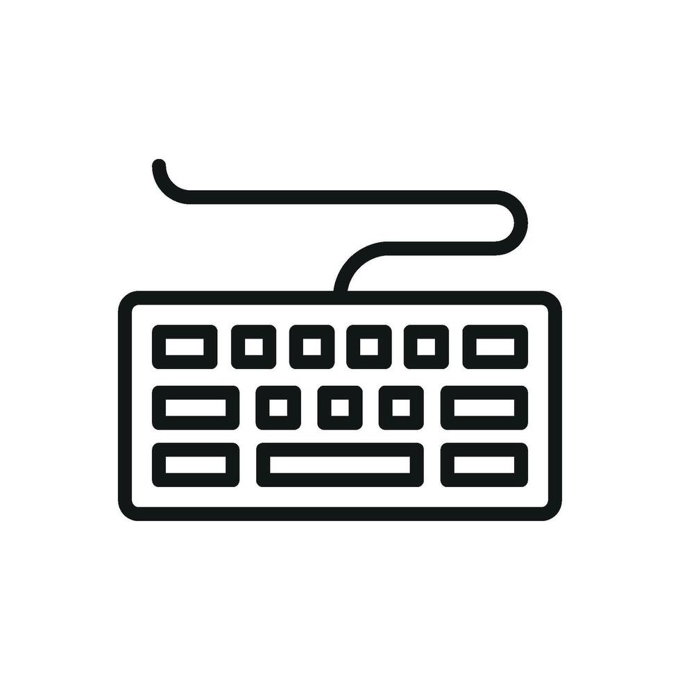 A simple and modern keyboard stationery icon integrates clarity and usability into a visually appealing graphic concept vector