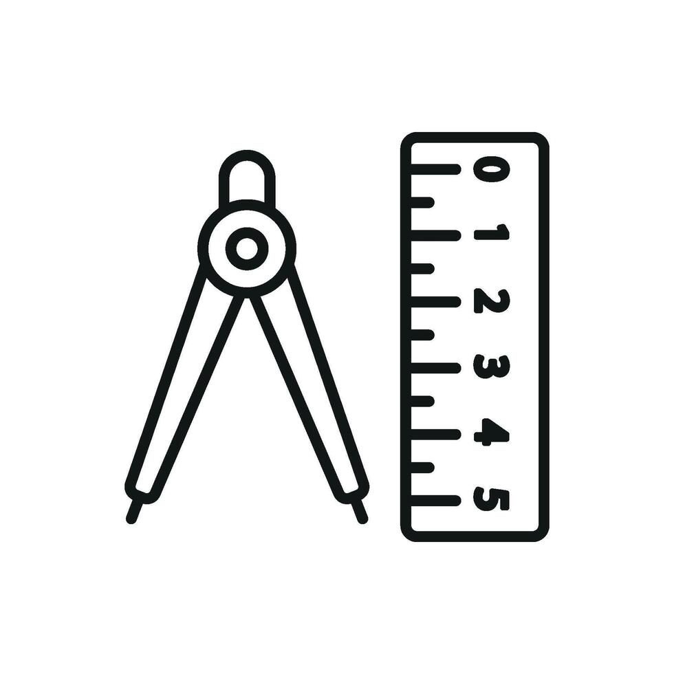 Designed with clarity and usability in mind the set ruler icon combines basic and modern design elements into a cohesive visual graphic vector