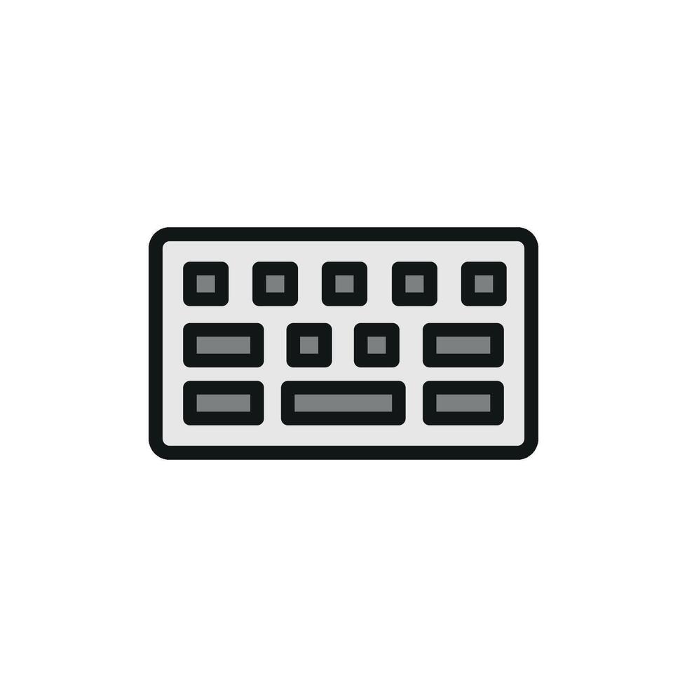 The keyboard stationery icon showcases a straightforward design blending simplicity with modern visual elements in a cohesive graphic concept vector