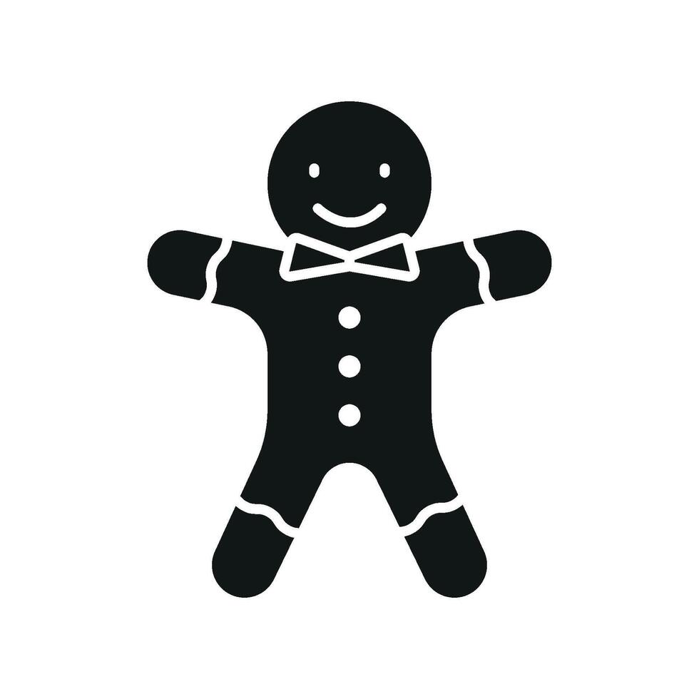 Gingerbread portrayed in a simple and modern design strips away excessive details focusing on its iconic outline and festive essence for a timeless visual vector