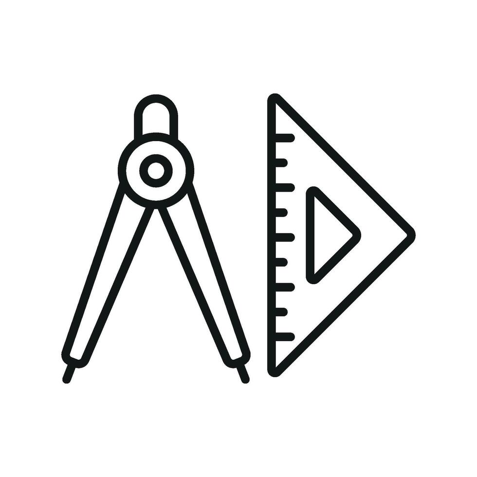 A ruler icon set represents minimalism and modern style blending simplicity with functionality in a basic and timeless graphic approach vector