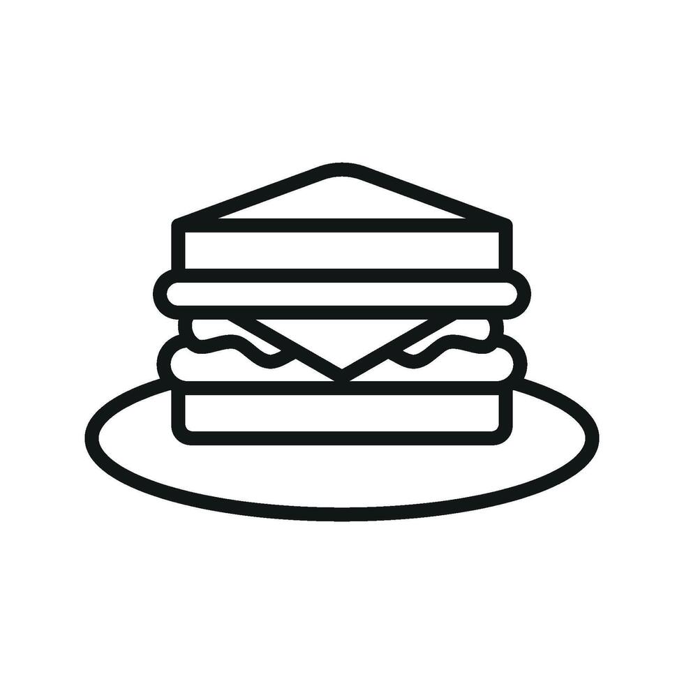 The modern and simple sandwich design uses minimal elements to showcase the classic layers of bread fillings and toppings in a sleek and efficient way vector