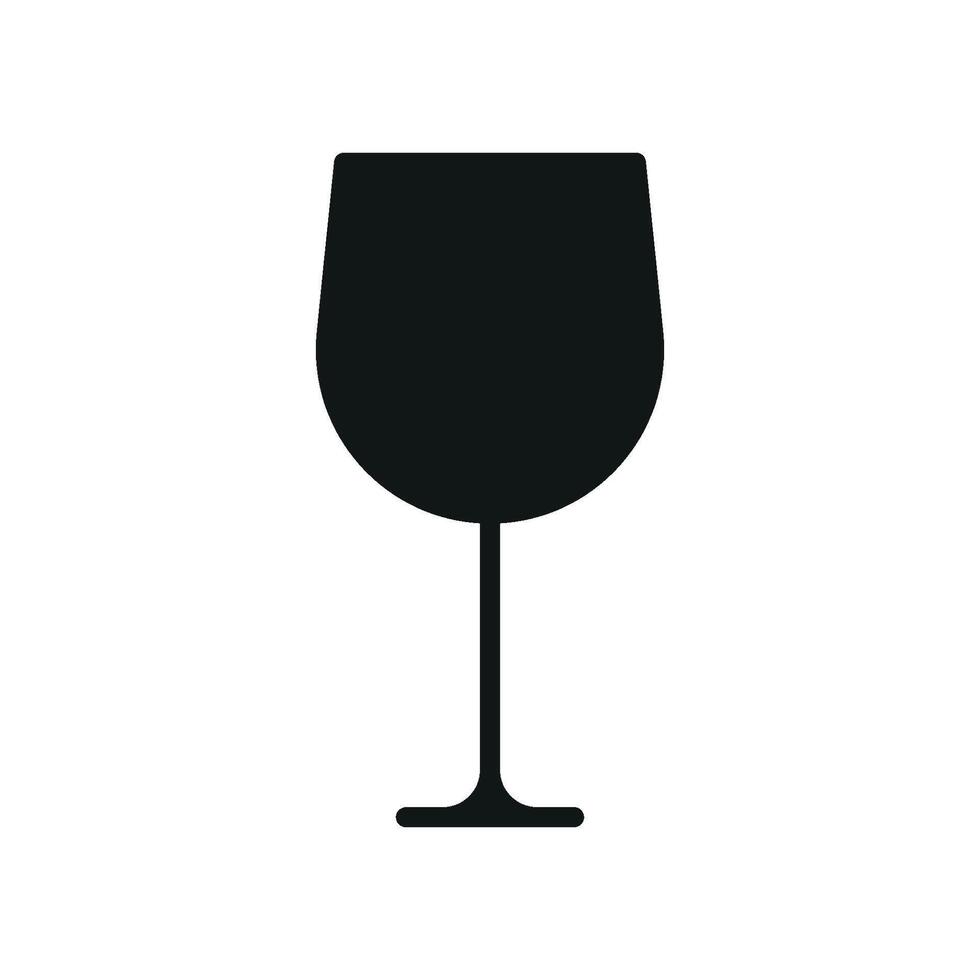 Wine glass icon shown in a simple modern concept graphic vector
