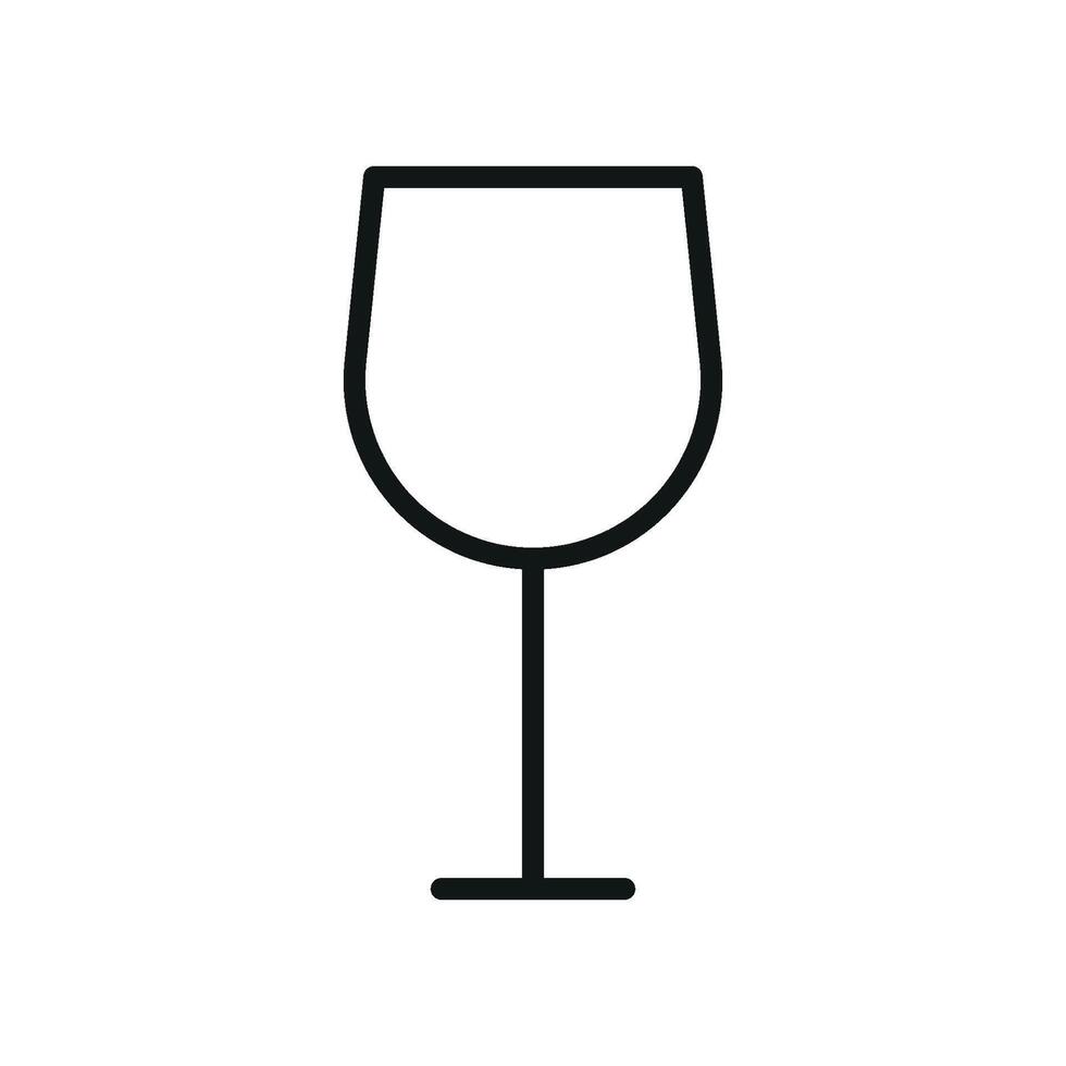 Minimalist wine glass icon with a modern design concept vector