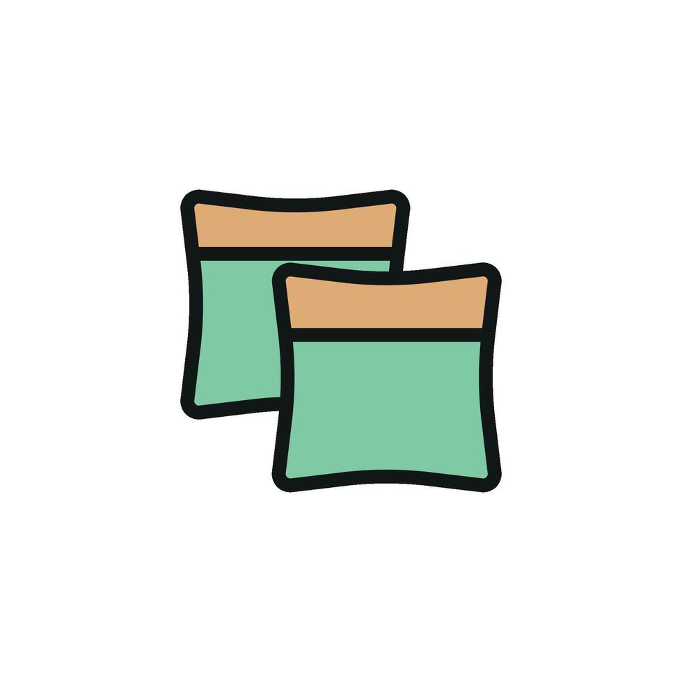 Throw pillow icon design in a clean and modern graphic concept vector