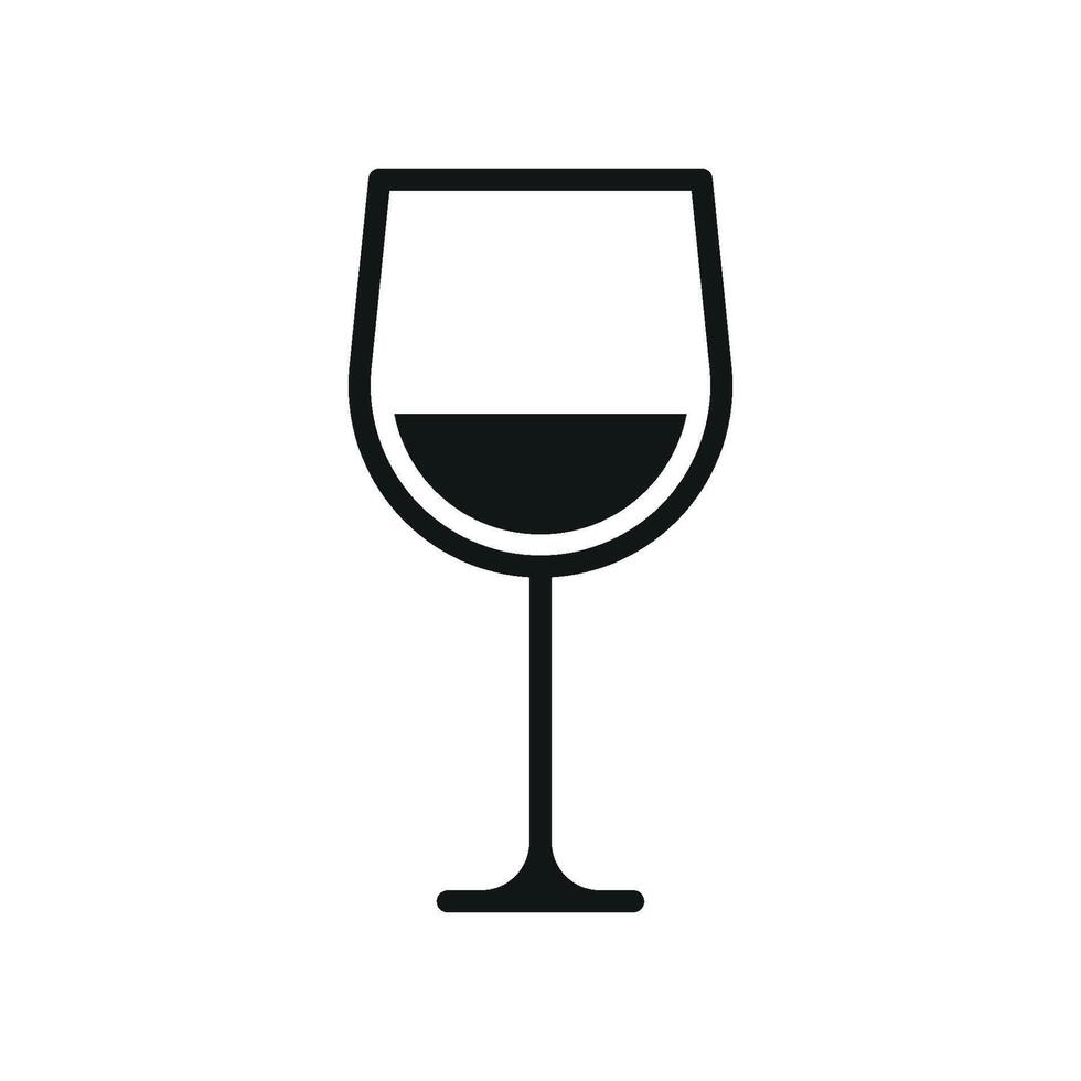Concept graphic highlighting a simple and modern wine glass icon design vector