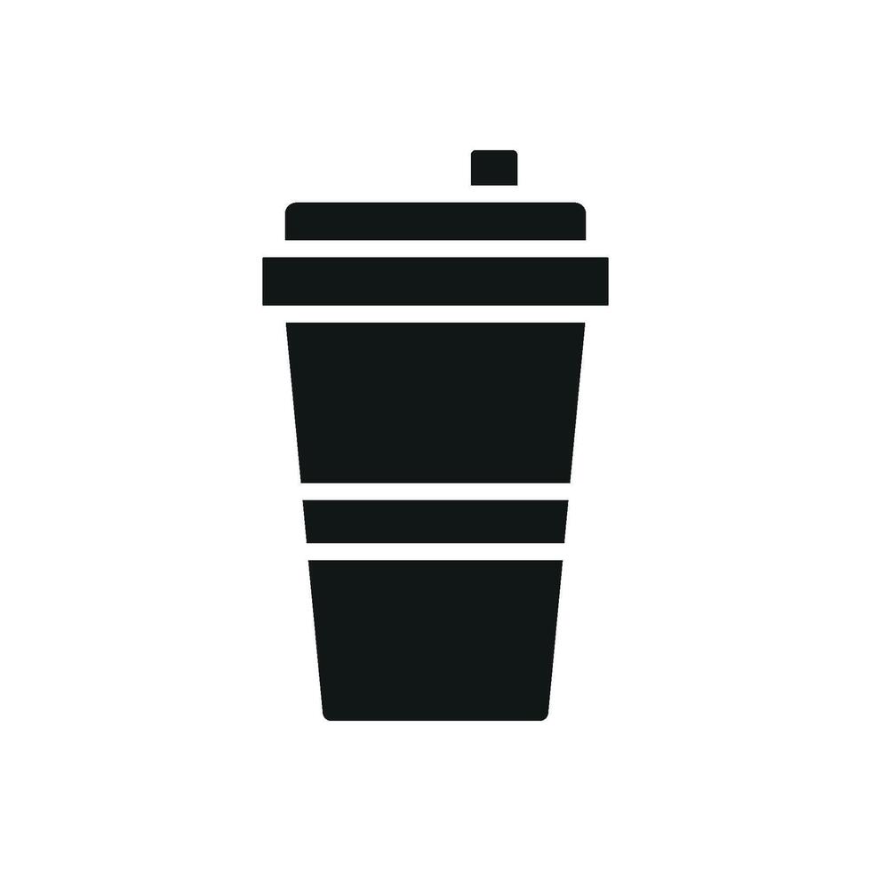 Coffee paper cup icon shown through a simple modern concept graphic vector