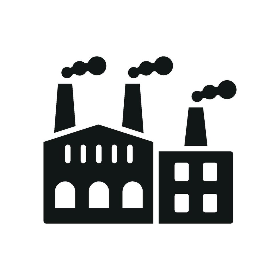 Modern graphic concept featuring a simple factory building icon design vector