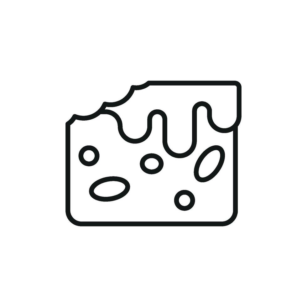 A simple brownies illustration emphasizes the block-like form and rich essence of the dessert through a minimalistic layout and precise graphic detailing vector