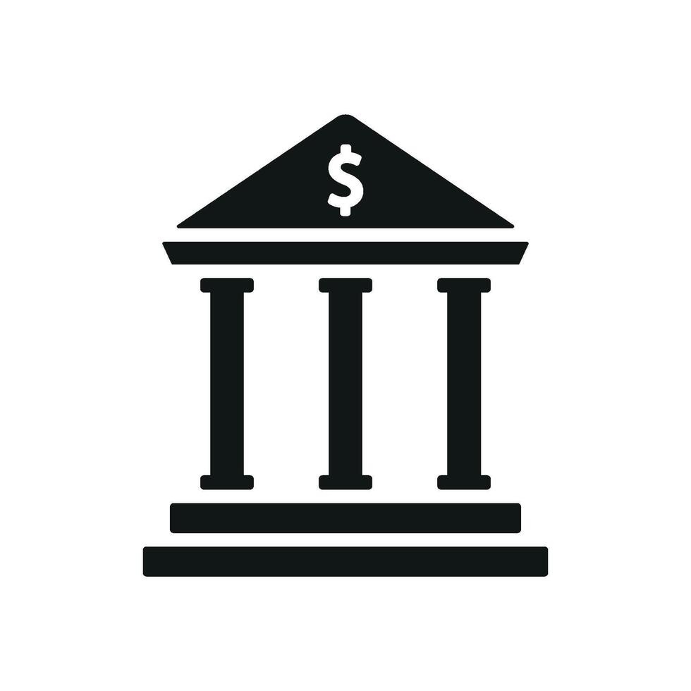 Modern graphic concept showcasing a simple bank building icon design vector