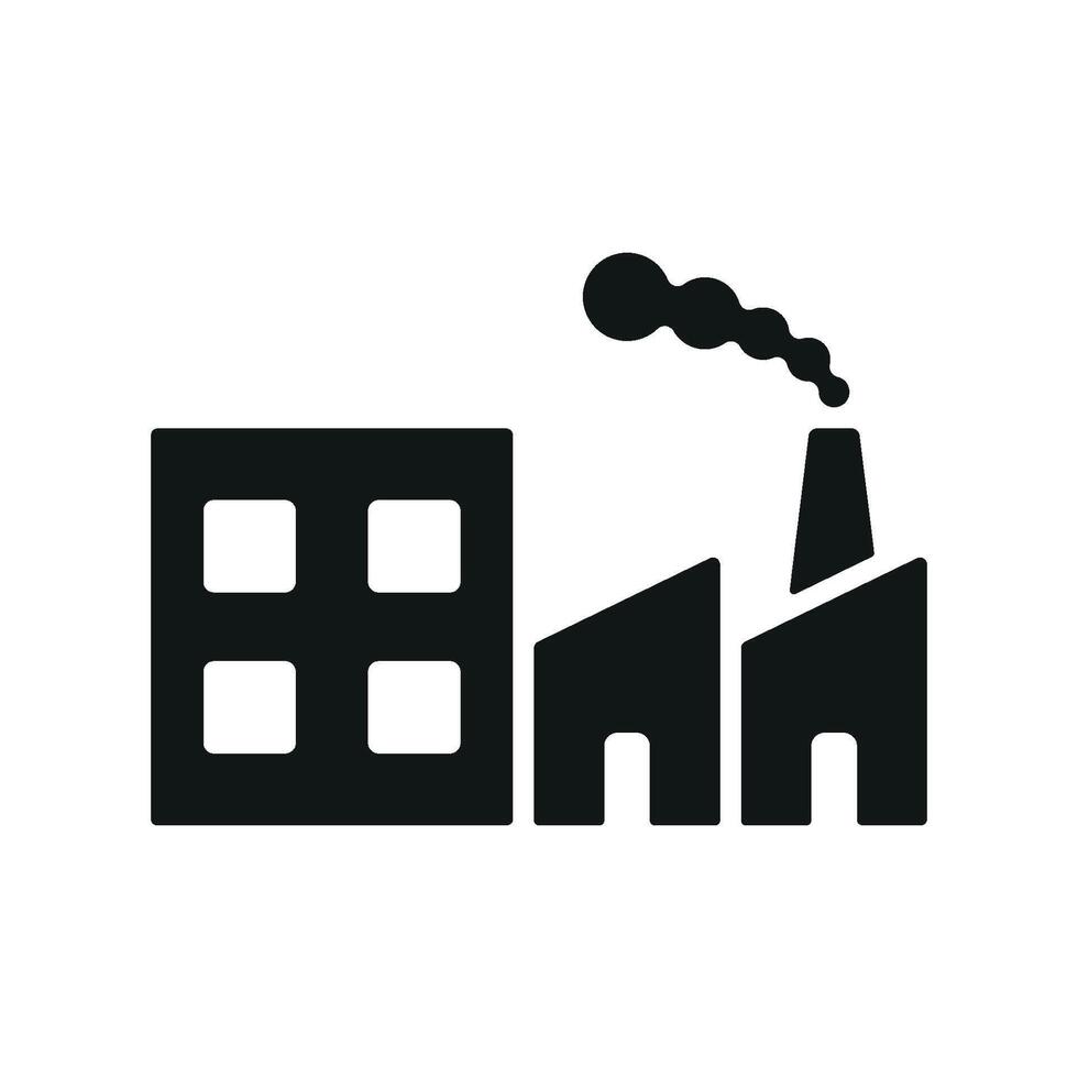 Contemporary design concept illustrating a sleek factory building icon graphic vector