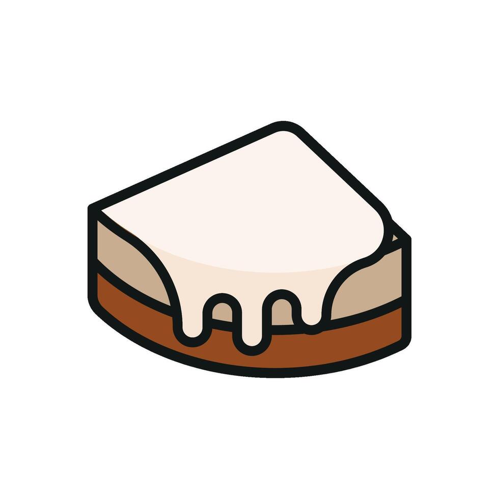 A modern cheesecake illustration relies on flat colors precise detailing and sleek shapes to present the dessert with clarity and artistic sophistication vector