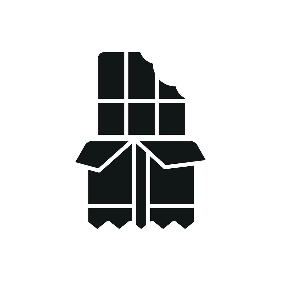 A chocolate bar visualized in minimalist modern style eliminates unnecessary details focusing on the iconic form and smooth linear structure vector