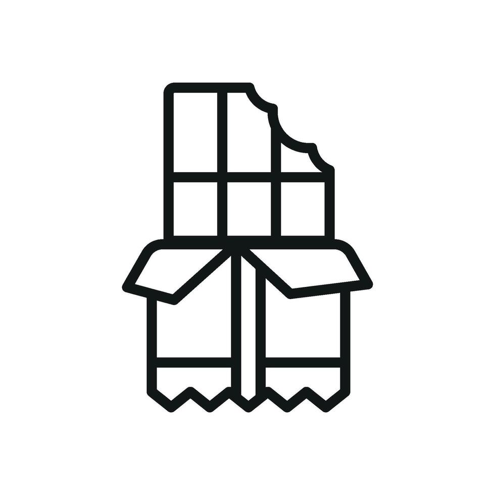 A chocolate bar illustration in a modern and simple design emphasizes clean edges geometric precision and subtle textures that highlight its iconic rectangular shape vector
