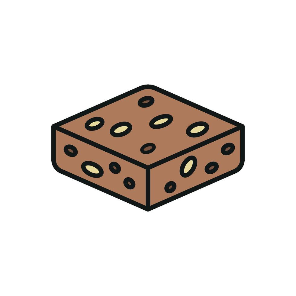 A minimalist brownies icon features clean cut edges rich colors and balanced proportions to convey the desserts appealing form in a contemporary style vector