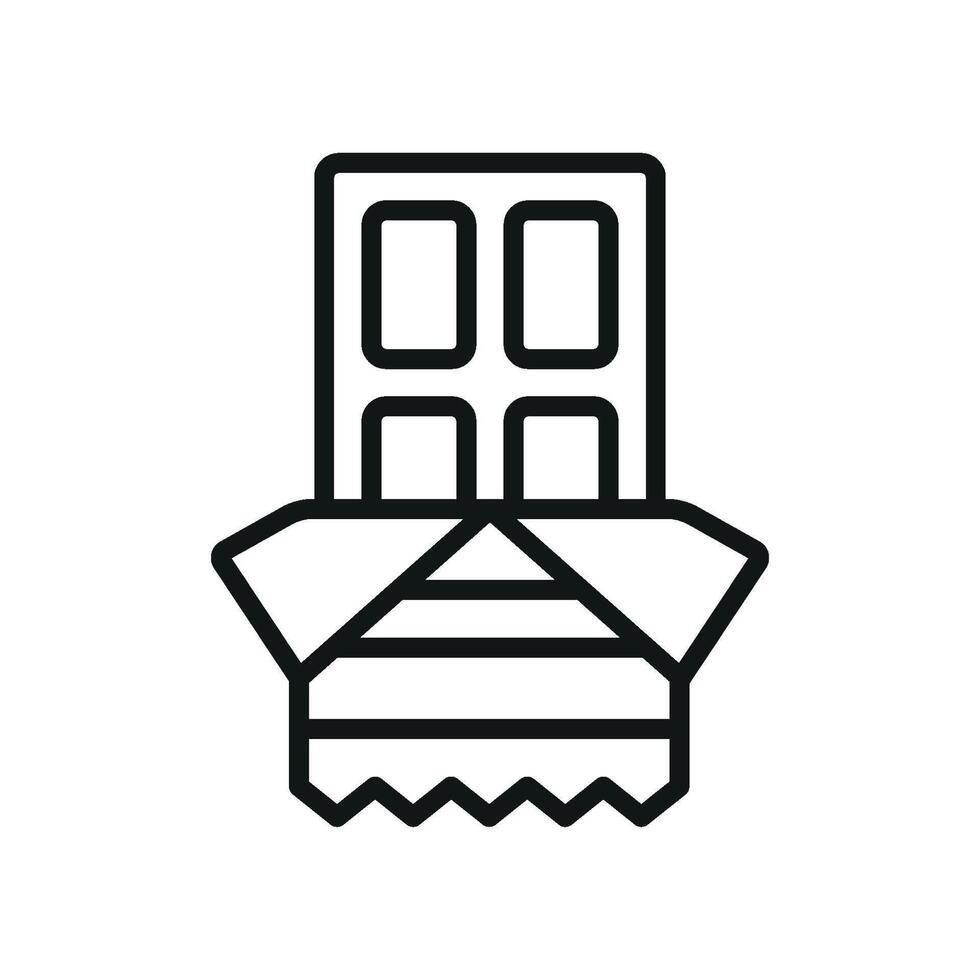 A chocolate bar graphic in a modern and simple style uses bold contrast sharp lines and minimal color to create a clean and sophisticated visual representation vector