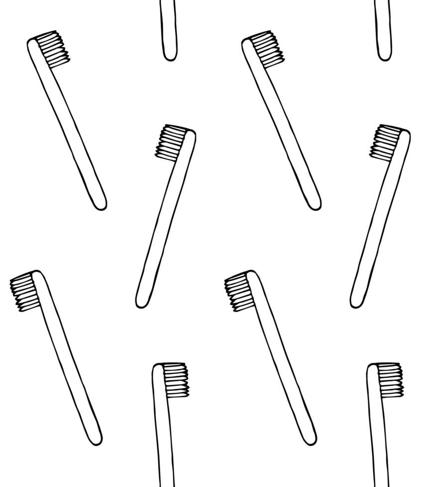 Seamless pattern of tooth brush vector