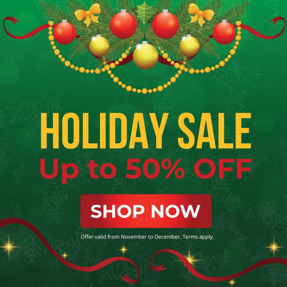 Festive Holiday Sale Announcement Template vector