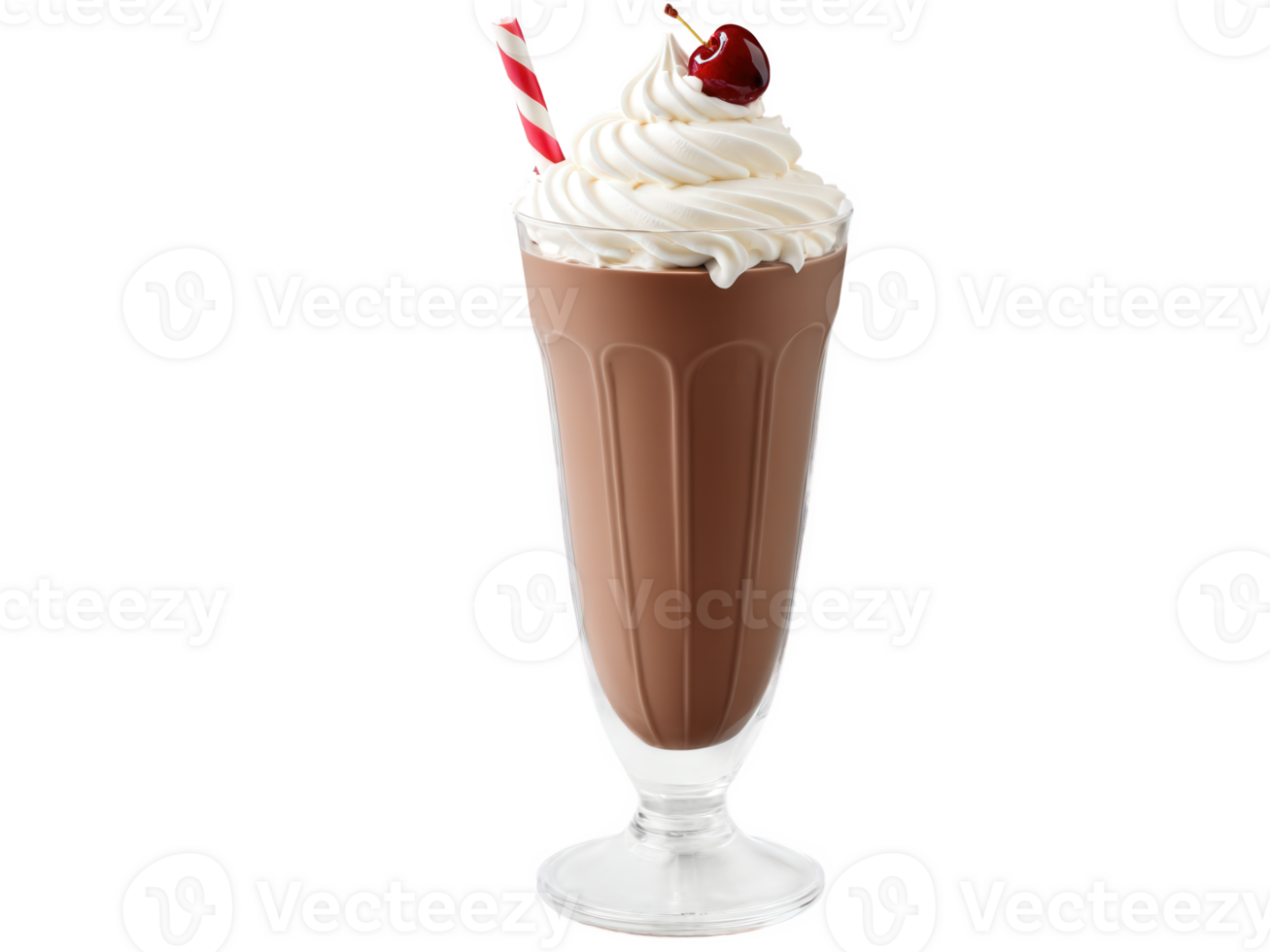 Chocolate Milkshake A thick, creamy milkshake made with rich chocolate ice cream and milk, blended to a smooth consistency. Topped png