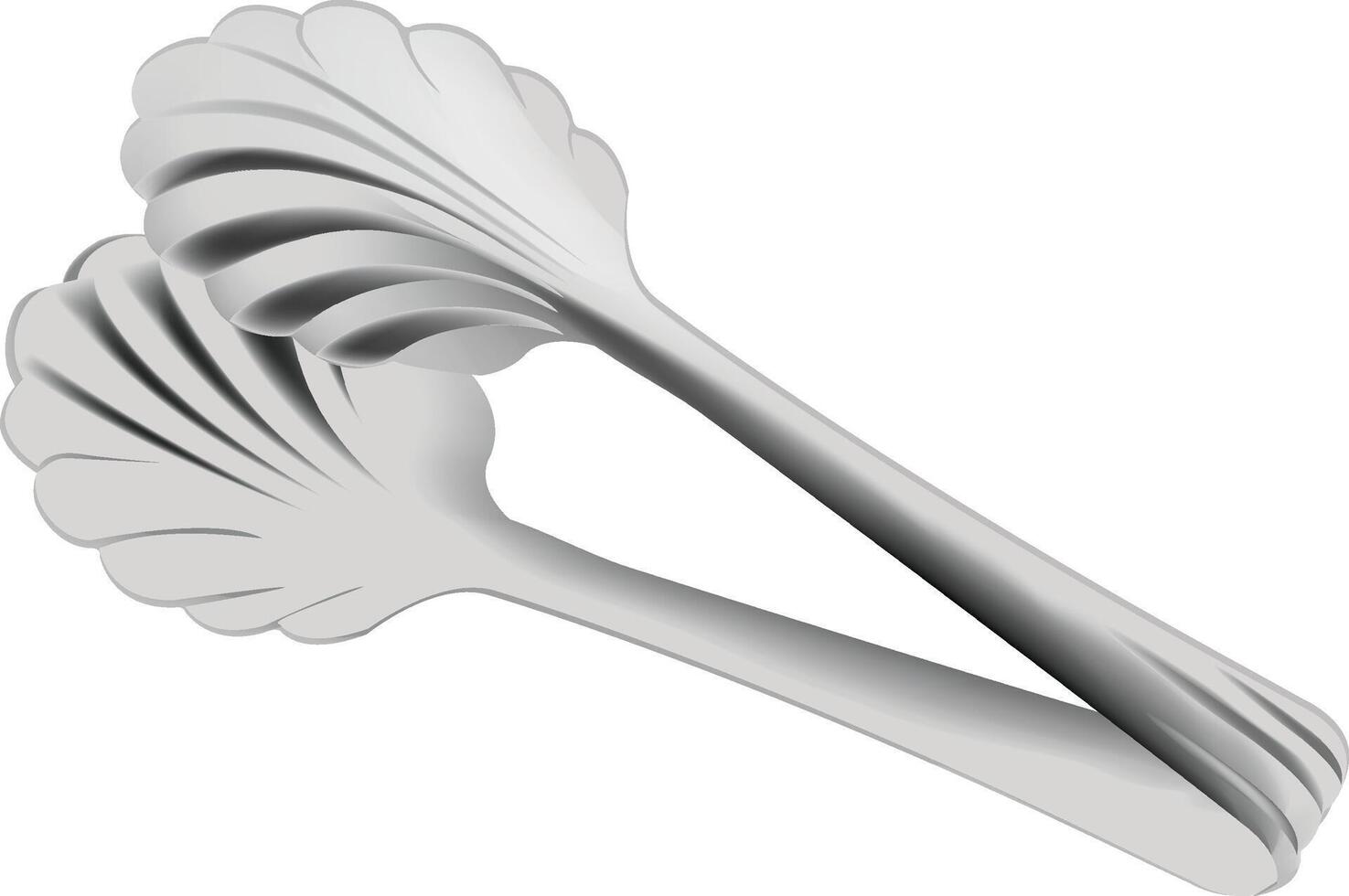 A pair of silver spoons on a white background vector