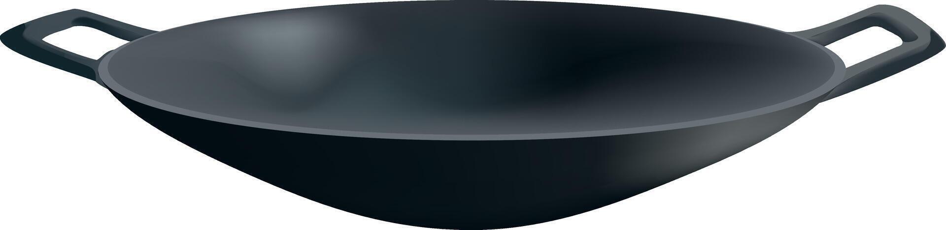 A black plastic bucket with handles on it vector