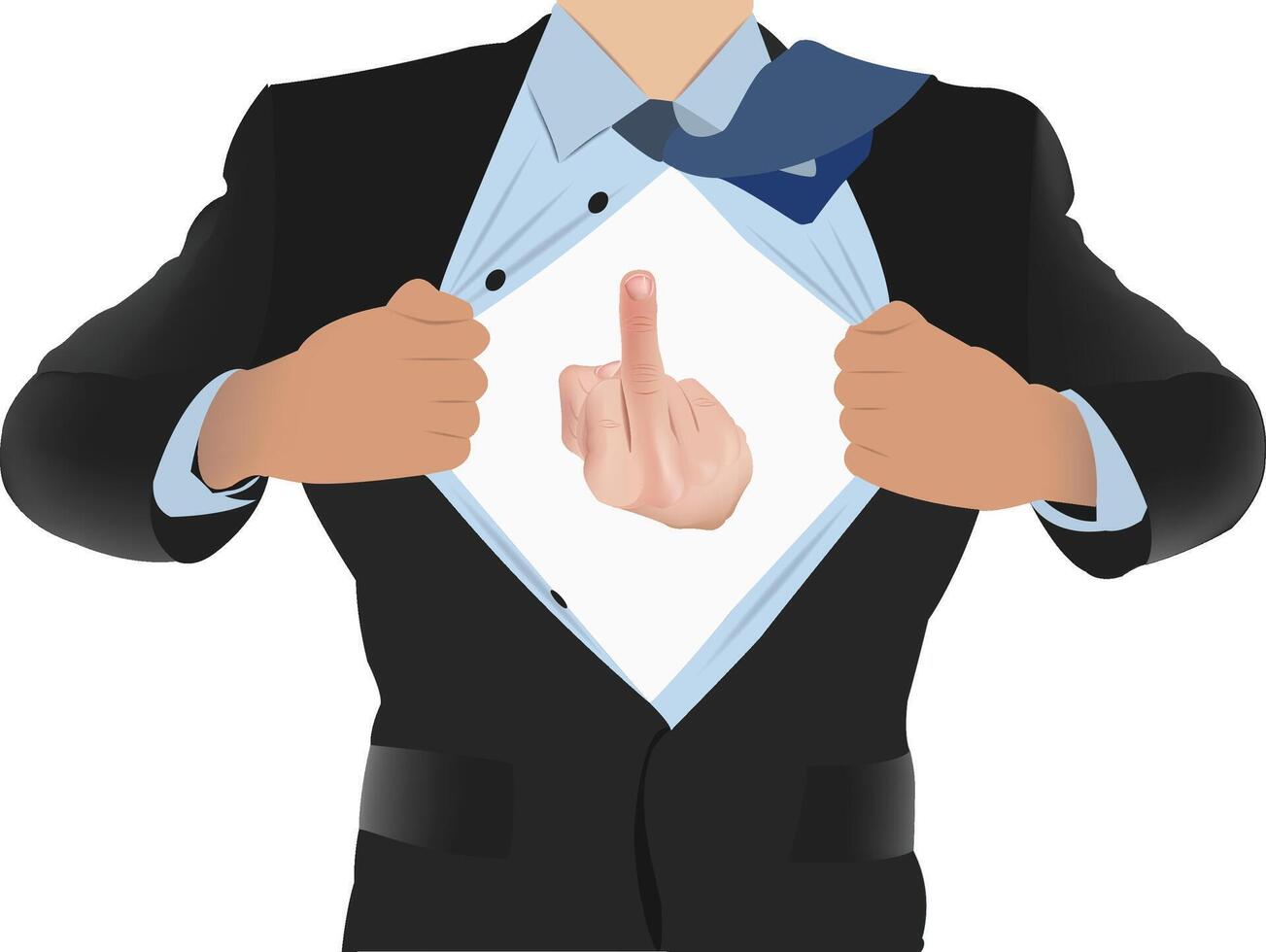 Businessman showing his hand with a finger up vector