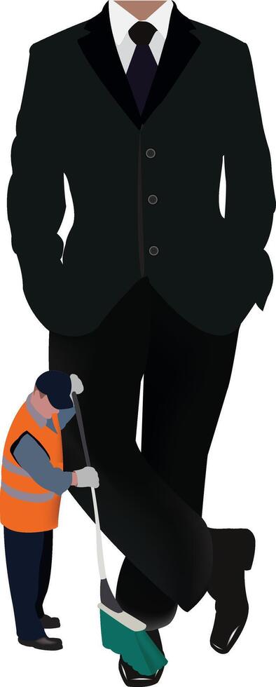 A man in a suit and tie is standing next to a man in a suit vector