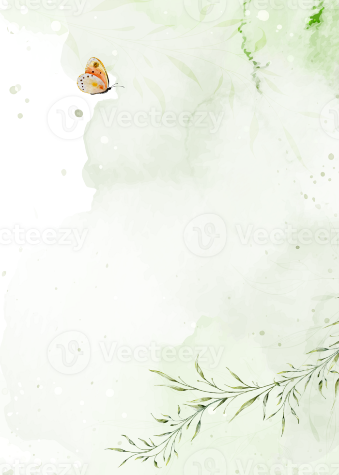 Abstract Watercolor Botanical and Stains Template png