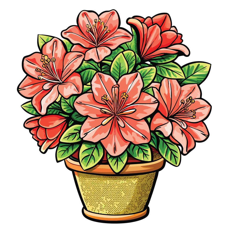 Serene Azalea Scene vector