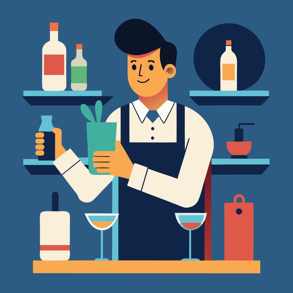 Bar Flat Drink Master vector