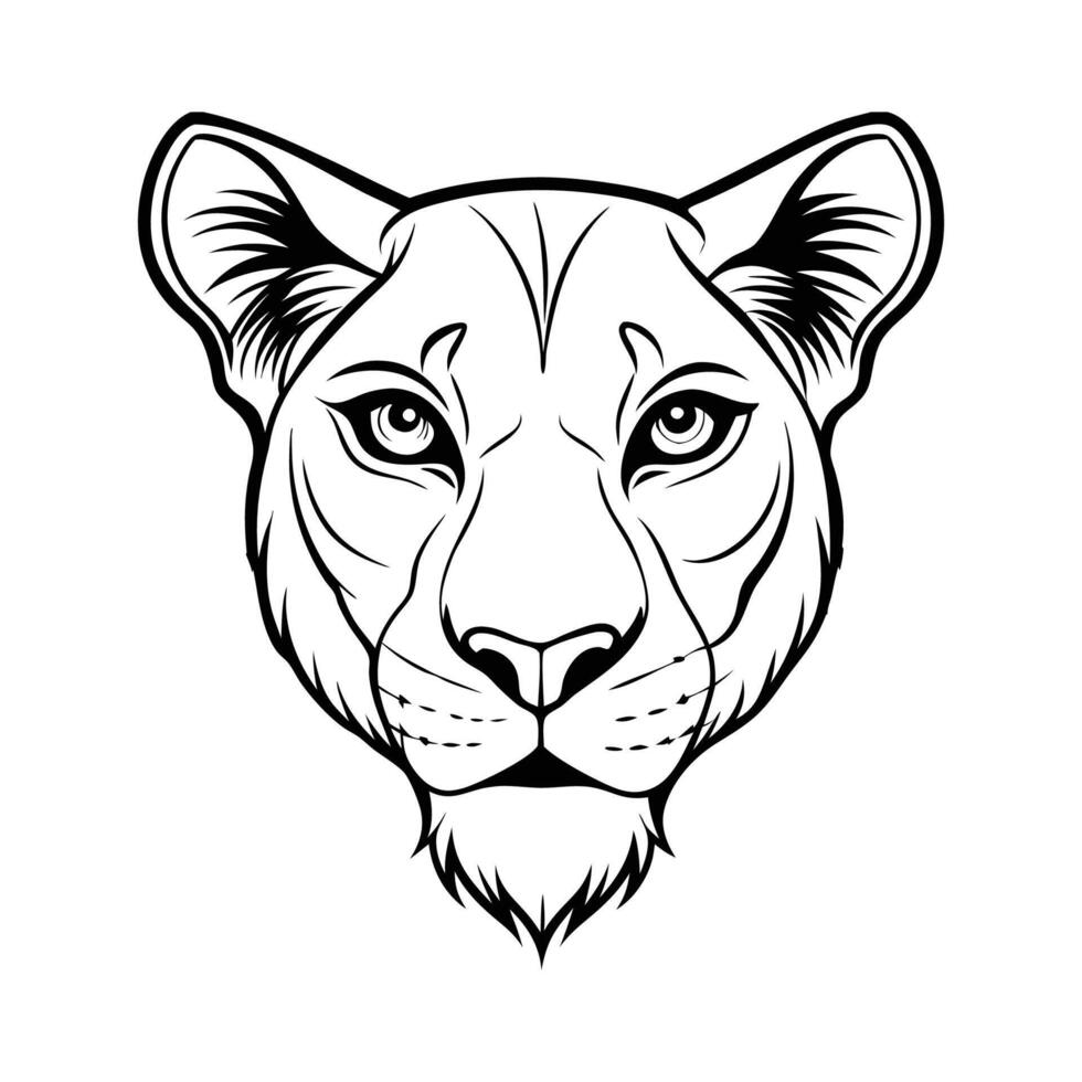 Lioness Drawings for Coloring Fun vector