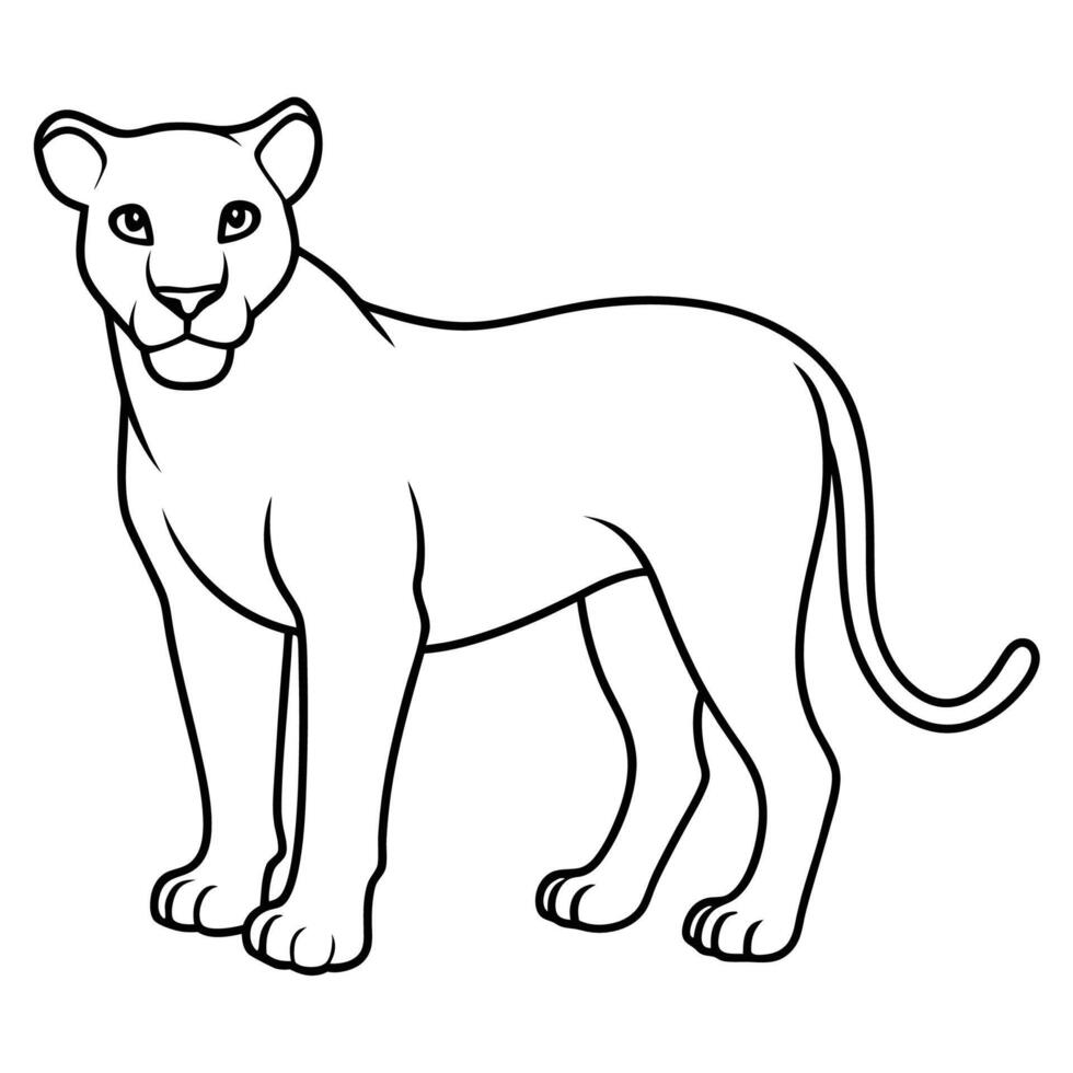 Printable Lioness Coloring Outlines vector