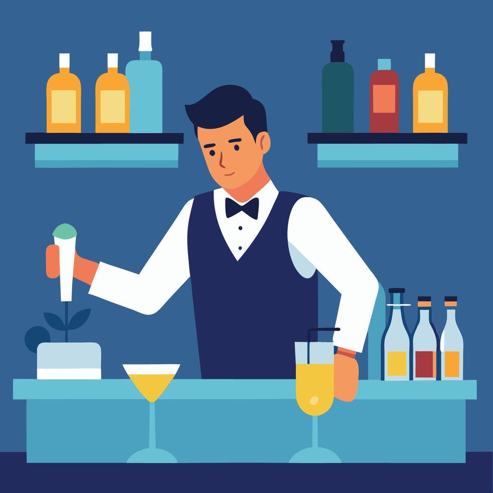 Behind the Bar Flat Scene vector