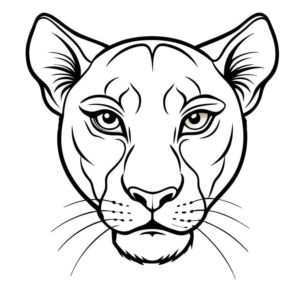 Lioness Outline Coloring Pages vector