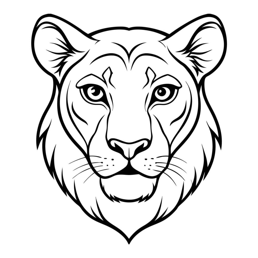 Free Lioness Outline Templates vector