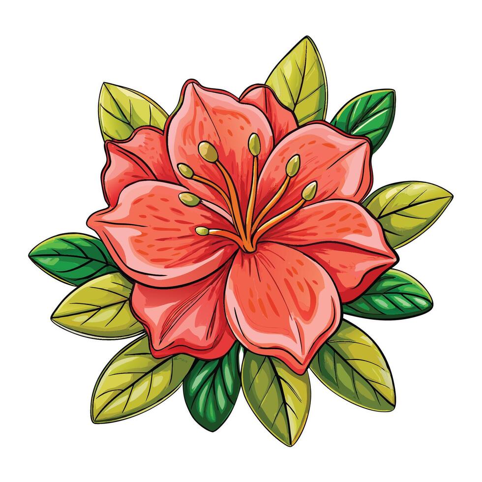White Backdrop Azalea vector