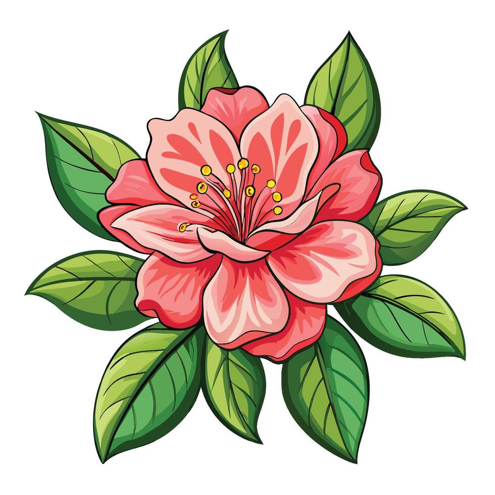 White Frame Azalea vector