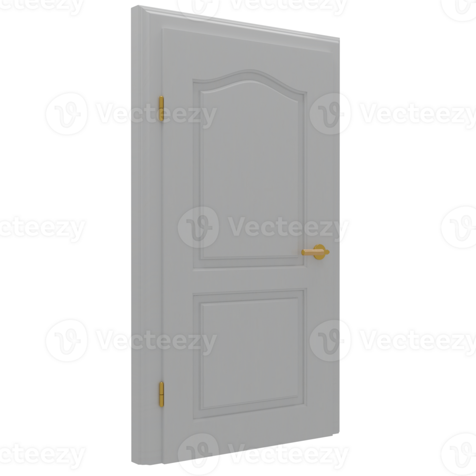 A closed door with a golden handle on the side png