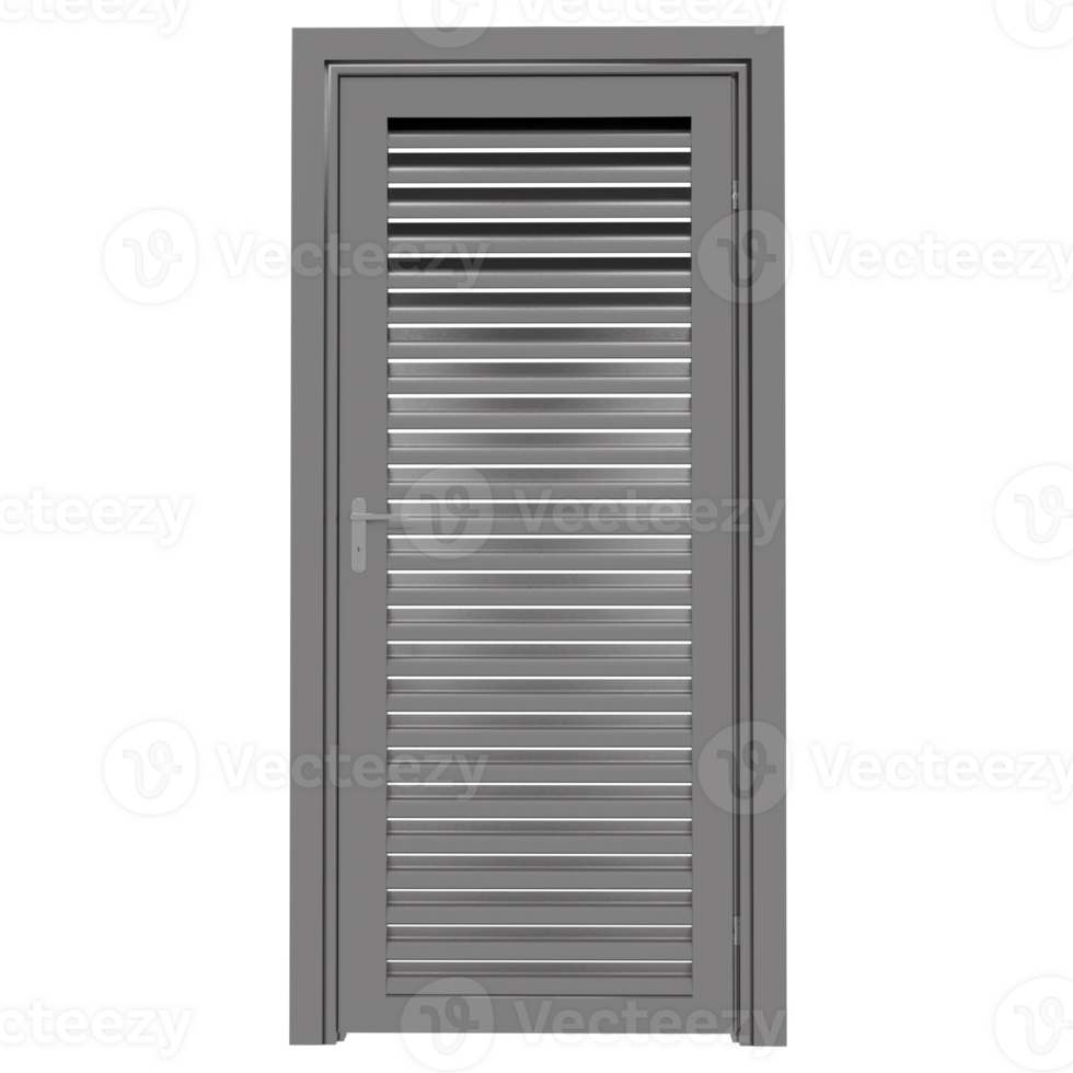A gray metal door with a shutter png