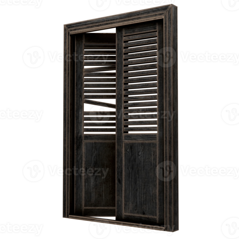 A black and white image of a door with shutters png